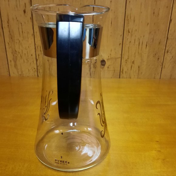Pyrex Kitchen Vintage Pyrex Glass Coffee Pot With Silvercolored Design And Band Poshmark